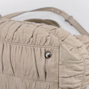 PRADA Gathered Hand Bag Leather 2way Ivory Silver Auth 202895A-16