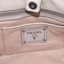PRADA Gathered Hand Bag Leather 2way Ivory Silver Auth 202895A-20