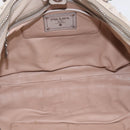 PRADA Gathered Hand Bag Leather 2way Ivory Silver Auth 202895A-21