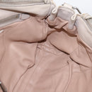 PRADA Gathered Hand Bag Leather 2way Ivory Silver Auth 202895A-22