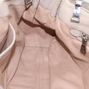 PRADA Gathered Hand Bag Leather 2way Ivory Silver Auth 202895A-23