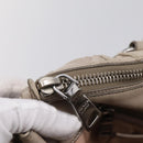 PRADA Gathered Hand Bag Leather 2way Ivory Silver Auth 202895A-26