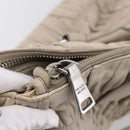 PRADA Gathered Hand Bag Leather 2way Ivory Silver Auth 202895A-28