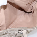 PRADA Gathered Hand Bag Leather 2way Ivory Silver Auth 202895A-29