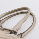 PRADA Gathered Hand Bag Leather 2way Ivory Silver Auth 202895A-9