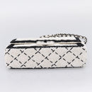 CHANEL Chain Matelasse 25 Shoulder Bag Sequin White CC Auth 202896SM-10