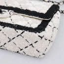 CHANEL Chain Matelasse 25 Shoulder Bag Sequin White CC Auth 202896SM-11
