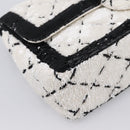 CHANEL Chain Matelasse 25 Shoulder Bag Sequin White CC Auth 202896SM-12