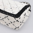 CHANEL Chain Matelasse 25 Shoulder Bag Sequin White CC Auth 202896SM-13