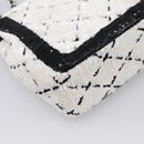 CHANEL Chain Matelasse 25 Shoulder Bag Sequin White CC Auth 202896SM-14