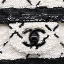 CHANEL Chain Matelasse 25 Shoulder Bag Sequin White CC Auth 202896SM-15