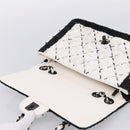 CHANEL Chain Matelasse 25 Shoulder Bag Sequin White CC Auth 202896SM-16