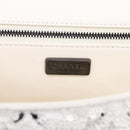 CHANEL Chain Matelasse 25 Shoulder Bag Sequin White CC Auth 202896SM-17