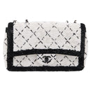 CHANEL Chain Matelasse 25 Shoulder Bag Sequin White CC Auth 202896SM-2
