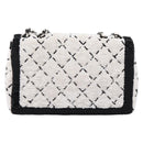 CHANEL Chain Matelasse 25 Shoulder Bag Sequin White CC Auth 202896SM-3