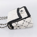 CHANEL Chain Matelasse 25 Shoulder Bag Sequin White CC Auth 202896SM-4