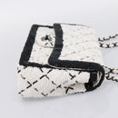 CHANEL Chain Matelasse 25 Shoulder Bag Sequin White CC Auth 202896SM-5