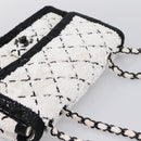 CHANEL Chain Matelasse 25 Shoulder Bag Sequin White CC Auth 202896SM-6