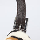 FENDI Mamma Baguette Shoulder Bag Harako leather Beige Silver Auth 202898SAM-8