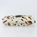 FENDI Mamma Baguette Shoulder Bag Harako leather Beige Silver Auth 202898SAM-6