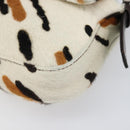 FENDI Mamma Baguette Shoulder Bag Harako leather Beige Silver Auth 202898SAM-16