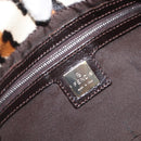 FENDI Mamma Baguette Shoulder Bag Harako leather Beige Silver Auth 202898SAM-23