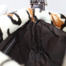 FENDI Mamma Baguette Shoulder Bag Harako leather Beige Silver Auth 202898SAM-24