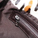 FENDI Mamma Baguette Shoulder Bag Harako leather Beige Silver Auth 202898SAM-26