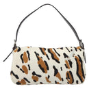 FENDI Mamma Baguette Shoulder Bag Harako leather Beige Silver Auth 202898SAM-2