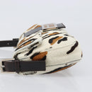 FENDI Mamma Baguette Shoulder Bag Harako leather Beige Silver Auth 202898SAM-5