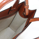 CELINE Macadam Canvas Vertical Cabas Small Hand Bag Navy Gold Auth 202902M-24