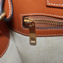 CELINE Macadam Canvas Vertical Cabas Small Hand Bag Navy Gold Auth 202902M-26