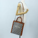 CELINE Macadam Canvas Vertical Cabas Small Hand Bag Navy Gold Auth 202902M-29