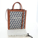 CELINE Macadam Canvas Vertical Cabas Small Hand Bag Navy Gold Auth 202902M-12