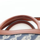 CELINE Macadam Canvas Vertical Cabas Small Hand Bag Navy Gold Auth 202902M-15