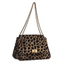 CHANEL 2.55 Chain Shoulder Bag Harako leather Brown Gold CC Auth 202903SAV-1