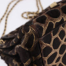 CHANEL 2.55 Chain Shoulder Bag Harako leather Brown Gold CC Auth 202903SAV-11