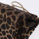 CHANEL 2.55 Chain Shoulder Bag Harako leather Brown Gold CC Auth 202903SAV-14