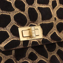 CHANEL 2.55 Chain Shoulder Bag Harako leather Brown Gold CC Auth 202903SAV-15