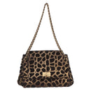 CHANEL 2.55 Chain Shoulder Bag Harako leather Brown Gold CC Auth 202903SAV-2
