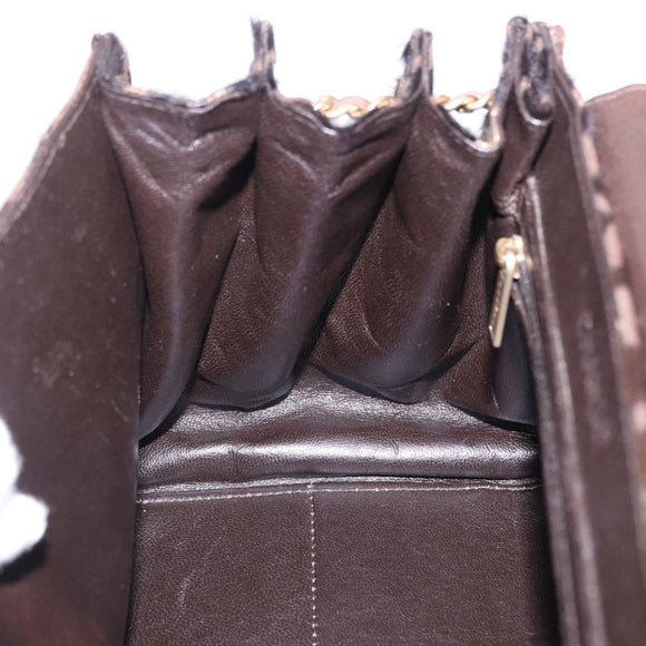 CHANEL 2.55 Chain Shoulder Bag Harako leather Brown Gold CC Auth 202903SAV