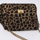 CHANEL 2.55 Chain Shoulder Bag Harako leather Brown Gold CC Auth 202903SAV-6