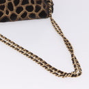 CHANEL 2.55 Chain Shoulder Bag Harako leather Brown Gold CC Auth 202903SAV-7