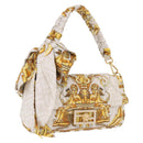 FENDI Zucca Canvas Mamma Baguette Bag Nylon FENDACE Beige Gold Auth 202905SAM-1