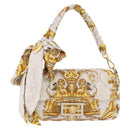 FENDI Zucca Canvas Mamma Baguette Bag Nylon FENDACE Beige Gold Auth 202905SAM-13