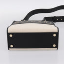 BVLGARI Hand Bag Canvas 2way Beige Gold Auth 202907M-11