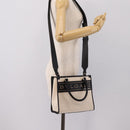 BVLGARI Hand Bag Canvas 2way Beige Gold Auth 202907M-22