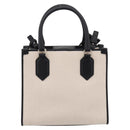 BVLGARI Hand Bag Canvas 2way Beige Gold Auth 202907M-3