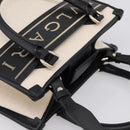 BVLGARI Hand Bag Canvas 2way Beige Gold Auth 202907M-6