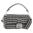 FENDI Newbucket Mamma Baguette Shoulder Bag Wool 2way Black Silver Auth 202909SAV-1